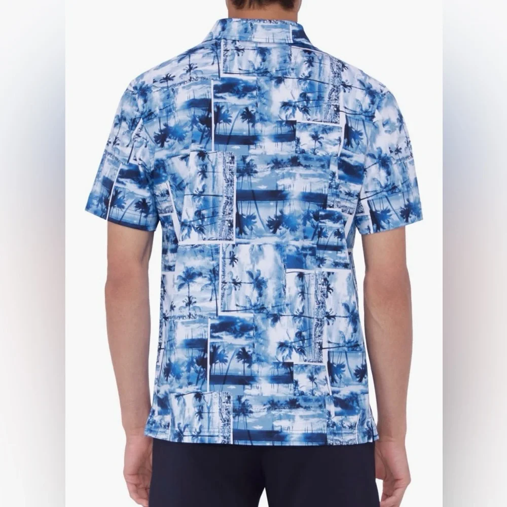 Bugatchi Hendrix Digital Tropical Print Pima Cotton Polo - Picture 2 of 11